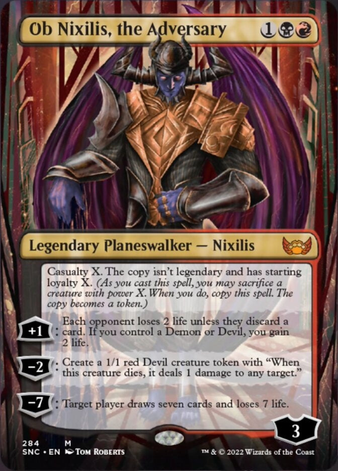 Ob Nixilis, the Adversary [ #284 Borderless Planeswalker ] (SNC-M)