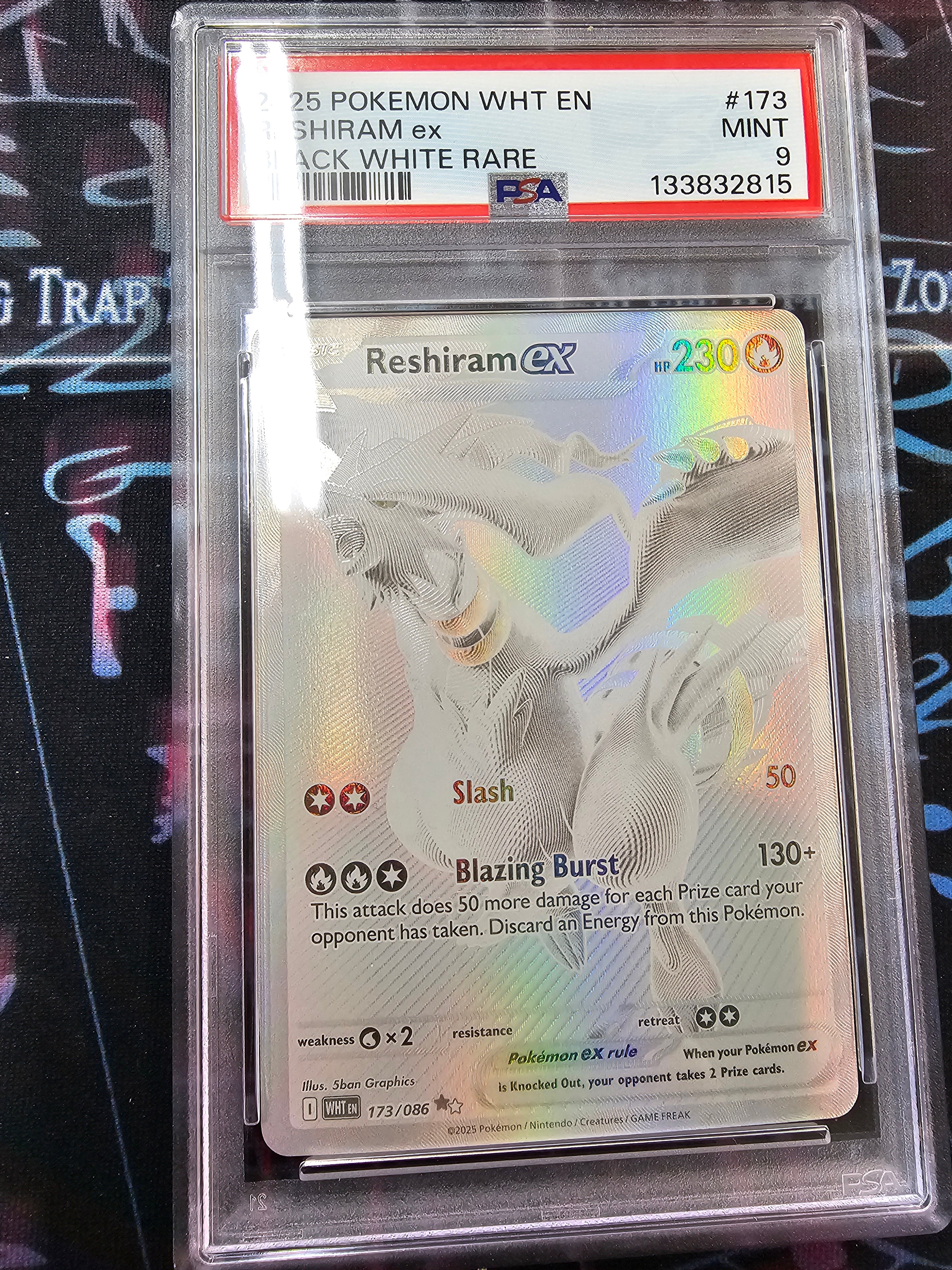 Reshiram ex - 173/086 (WHT) Black White Rare - Near Mint Holofoil (Graded - PSA 9)