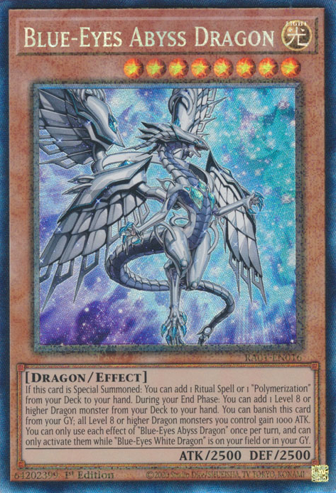 Blue-Eyes Abyss Dragon (RA01-EN016) Prismatic Collector’s Rare - Near Mint 1st Edition