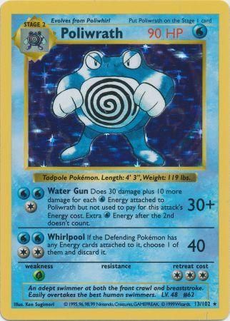 Poliwrath - 013/102 (BSS) Holo Rare - Near Mint Unlimited Holofoil