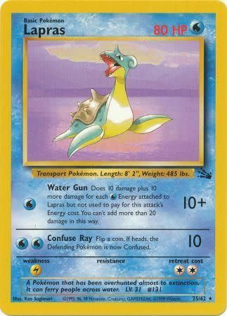 Lapras - 25/62 (FO) Rare - Heavy Play Unlimited