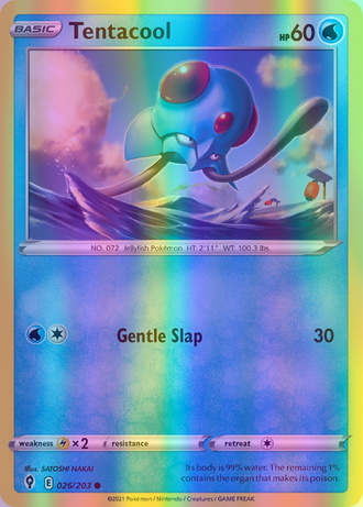 Tentacool - 026/203 (SWSH07) Common - Near Mint Reverse Holofoil