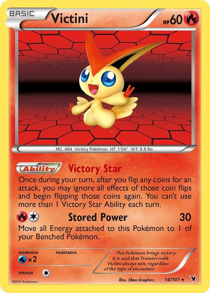Victini - 14/101 (NVI) Holo Rare - Heavy Play Holofoil