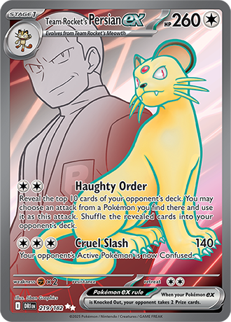 Team Rocket's Persian ex - 219/182 (DRI) Ultra Rare