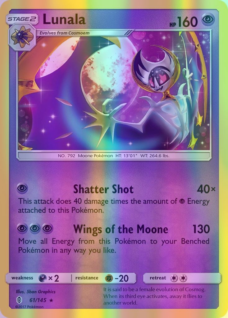 Lunala - 061/145 (SM:GRI) Rare - Near Mint Reverse Holofoil