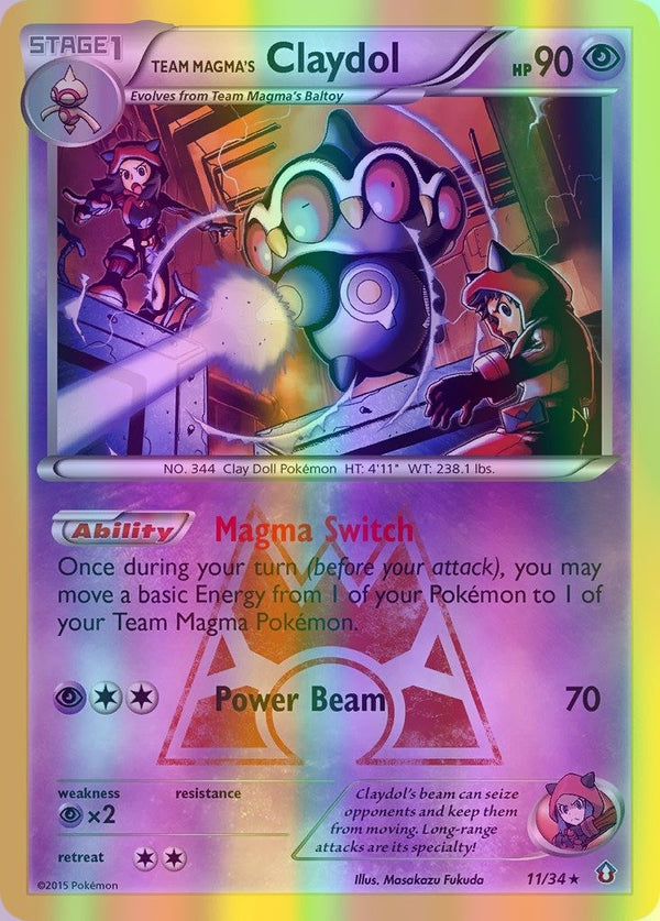 Team Magma's Claydol - 011/034 (DCR) Holo Rare - Near Mint Reverse Holofoil