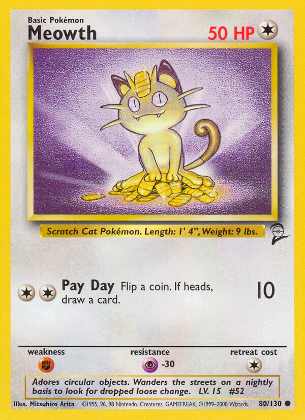 Meowth - 080/130 (BS2) Common - Near Mint