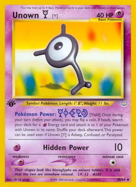 Unown [Y] (040/64)- 1st Edition