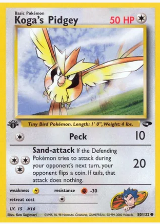 Koga's Pidgey (80/132) 1st Edition