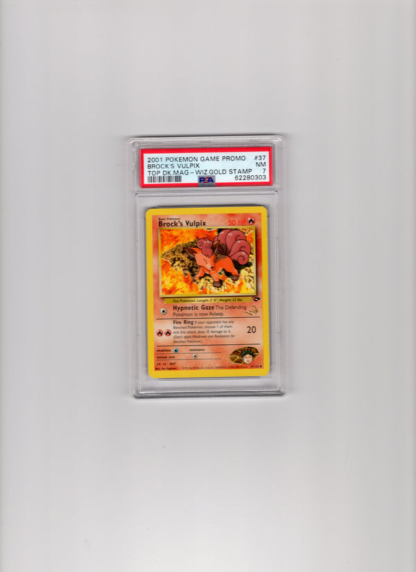 Brock's Vulpix - 037/132 (PR) Wizards Stamp Promo - 1st Edition Light Play (Graded - PSA 7)