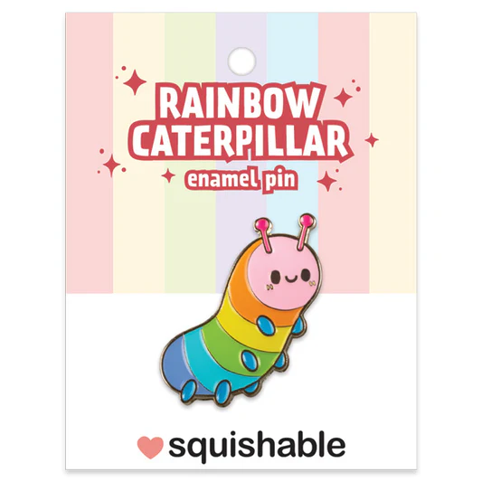 Squishable: Enamel Pin - Rainbow Caterpillar
