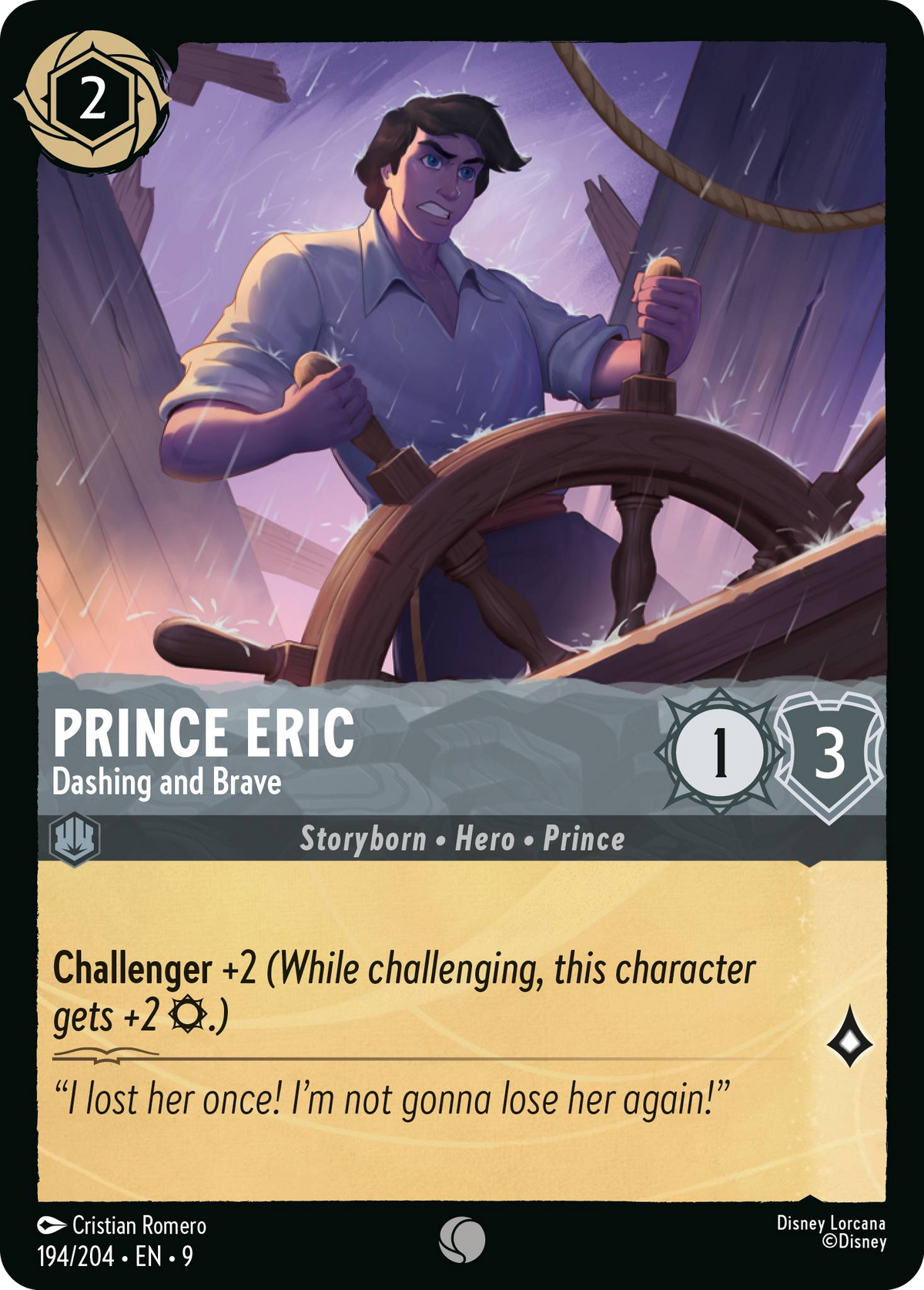Prince Eric - Dashing and Brave (194/204 - Fabled)  Common