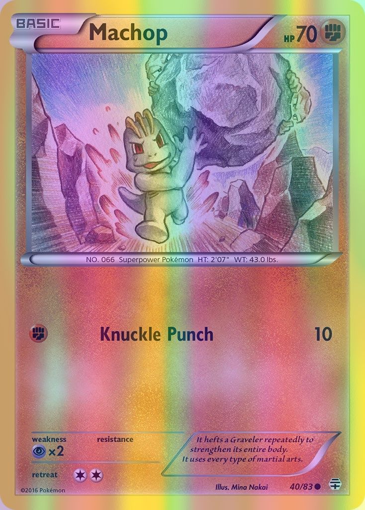 Machop - 040/083 (GEN) Common - Near Mint Reverse Holofoil