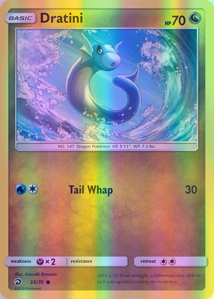 Dratini - 35/70 (DRM) Common - Near Mint Reverse Holofoil