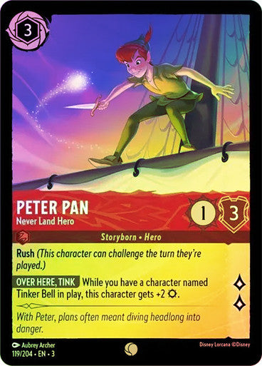 Peter Pan - Never Land Hero (Into the Inklands 119/204) Common - Near Mint Cold Foil