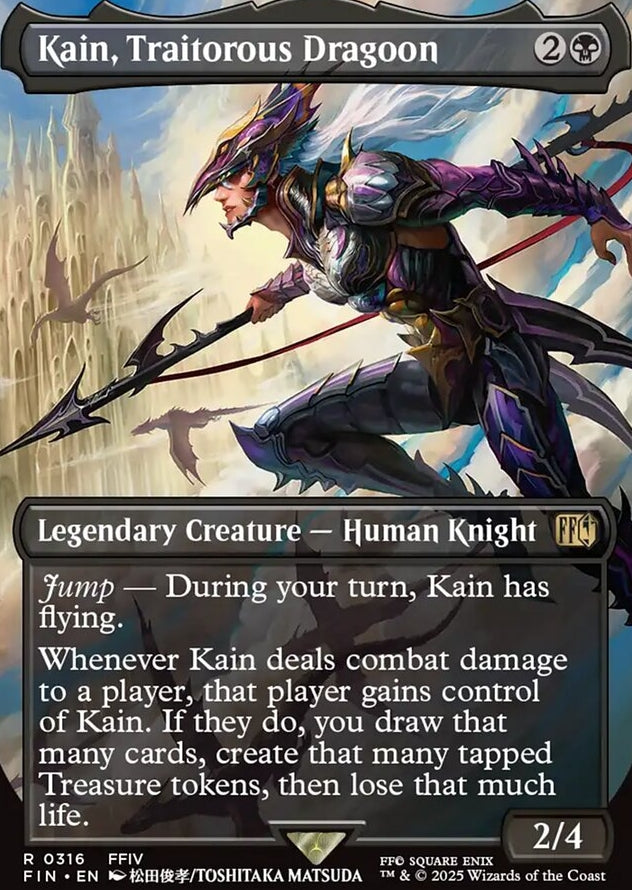 Kain, Traitorous Dragoon [ #0316 Borderless Alternate Art ] (FIN-R)