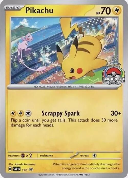 Pikachu (Worlds Championship 2024) - 190 (SVP) Promo - Near Mint