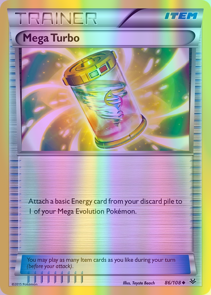 Mega Turbo - 086/108 (ROS) Uncommon - Near Mint Reverse Holofoil