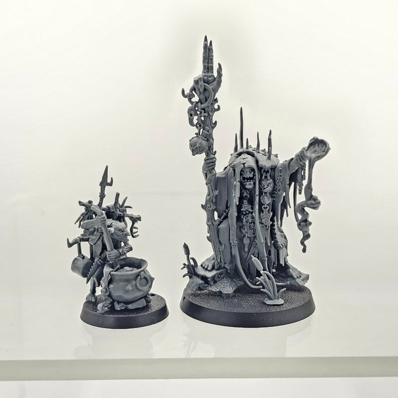 Age of Sigmar: Orruk Warclans - Kruleboyz: Swampcalla Shaman and Pot Grot (USED)