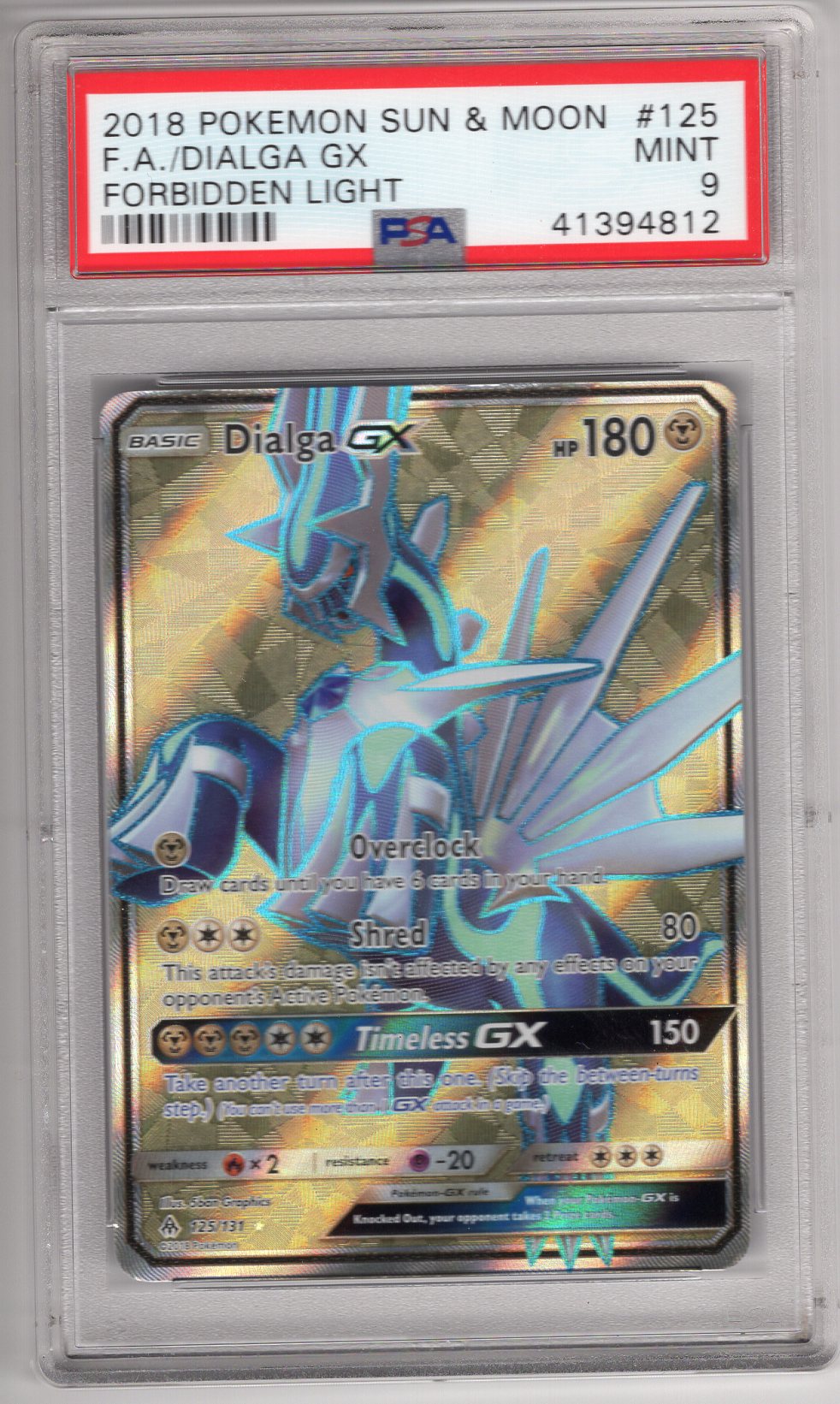 Dialga GX (Full Art) - 125/131 (FLI) Ultra Rare - Near Mint Holofoil (Graded - PSA 9)