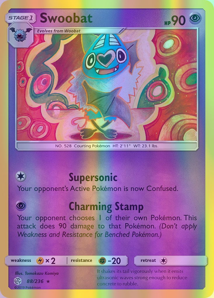 Swoobat - 088/236 (CEC) Rare - Near Mint Reverse Holofoil