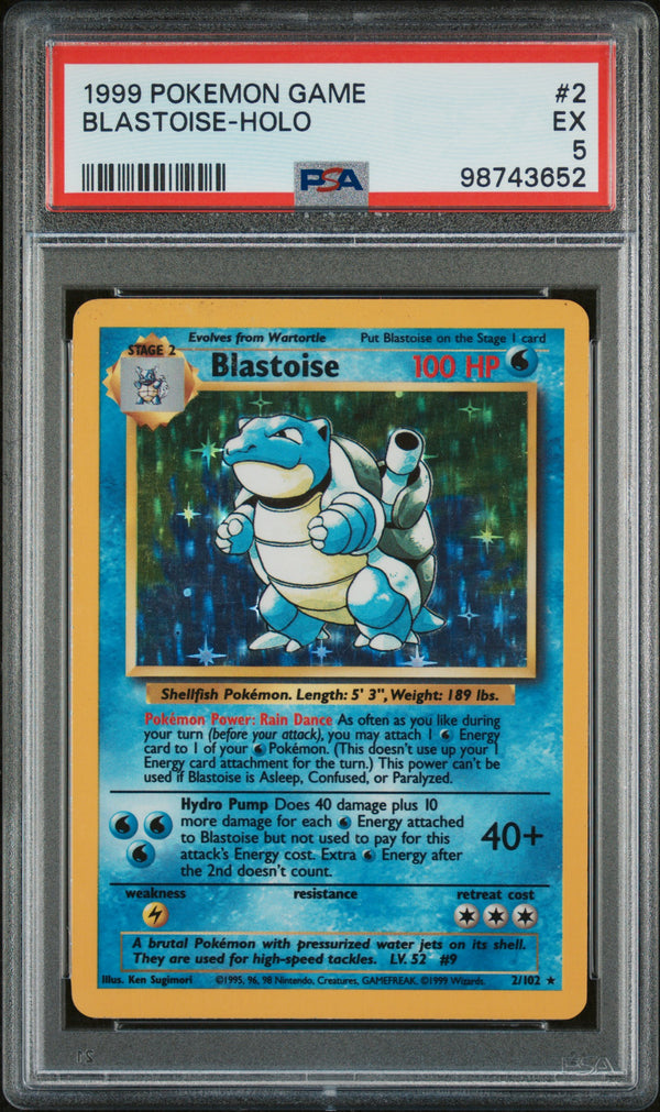 Blastoise - 002/102 (BS) Holo Rare (Graded - PSA 5)