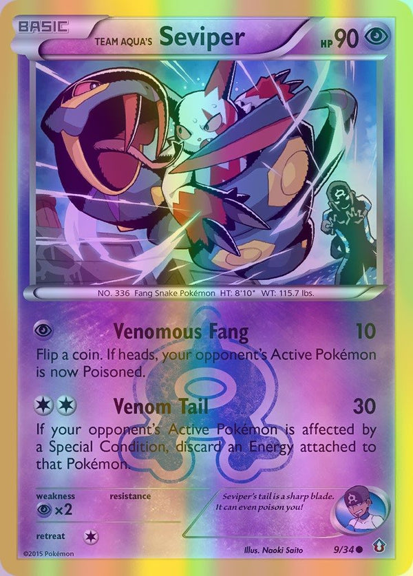 Team Aqua's Seviper - 009/034 (DCR) Common - Near Mint Reverse Holofoil