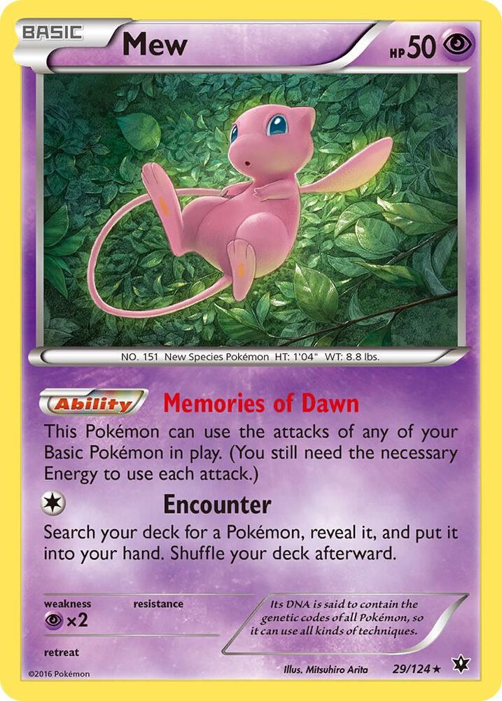 Mew - 029/124 (FCO) Rare - Near Mint Holofoil