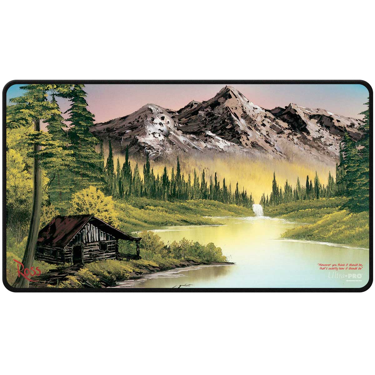 Ultra-PRO: Playmat Black Stitched - Bob Ross: Mountain Retreat (16510)