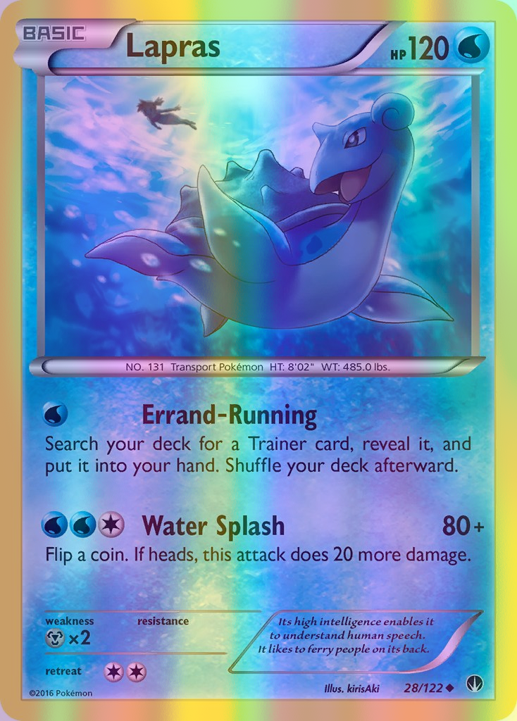 Lapras - 028/122 (BKP) Uncommon - Near Mint Reverse Holofoil