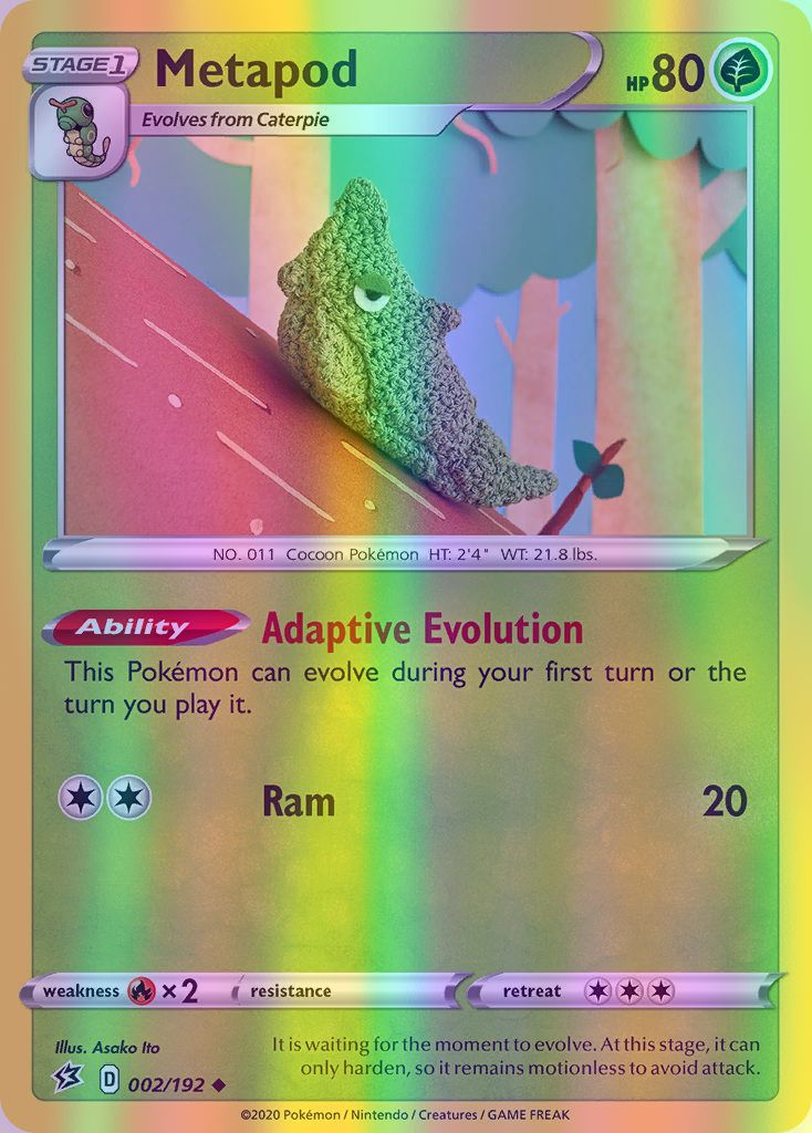 Metapod - 002/192 (SWSH02) Uncommon - Near Mint Reverse Holofoil