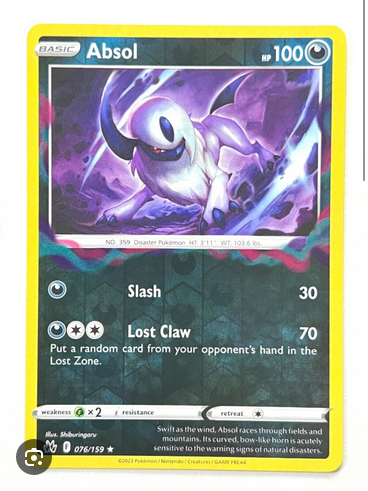 Absol - 076/159 (CRZ) Holo Rare -  Near Mint Reverse Holofoil