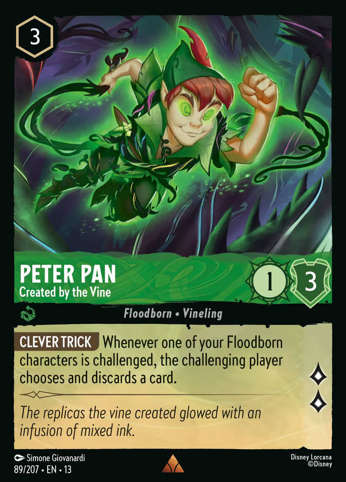 Peter Pan - Created by the Vine (089/204 - Attack of the Vine!) Rare