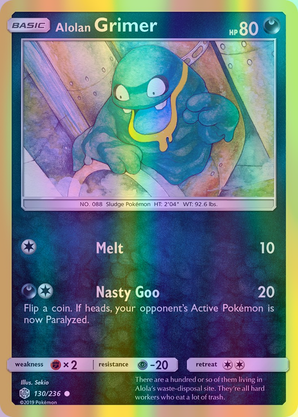 Alolan Grimer - 130/236 (CEC) Common - Near Mint Reverse Holofoil