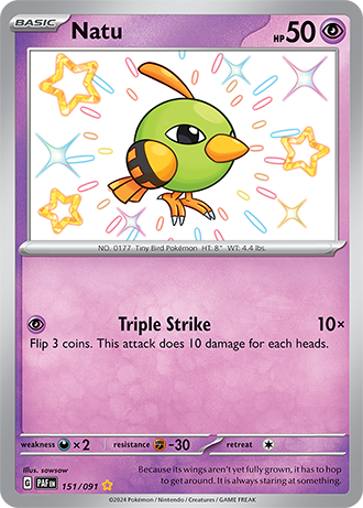 Natu - 151/091 (PAF) Secret Rare - Near Mint Holofoil