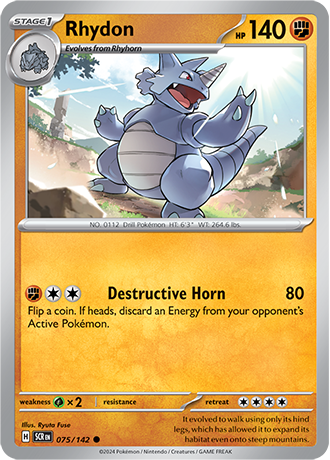 Rhydon - 075/142 (SCR) Common - Near Mint