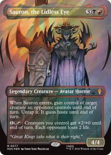 Sauron, the Lidless Eye [ #0077 Borderless Surge Foil ] (HOC-M)