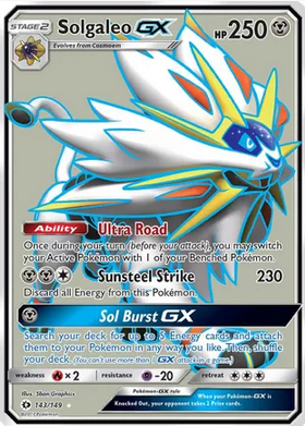 Solgaleo GX (Full Art) - 143/149 (SM01) Ultra Rare - Near Mint Holofoil
