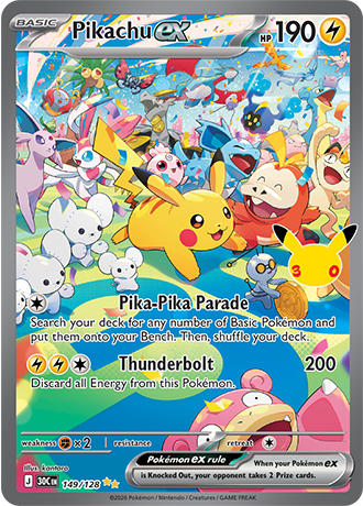 Pikachu ex - 149/128 (30C) Special  Illustration Rare