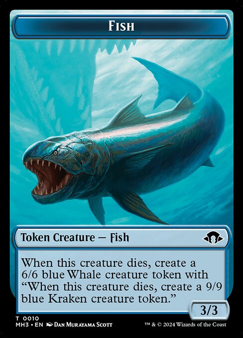 Eldrazi Spawn Token [#0002] (MH3-T-Foil) // Fish Token [#0010] (MH3-T-Foil)