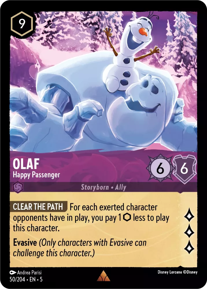 Olaf - Happy Passenger (Shimmering Skies 050/204) Rare - Near Mint