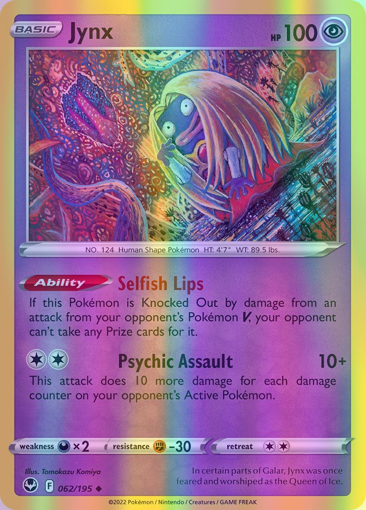 Jynx - 062/195 (SWSH12) Uncommon - Near Mint Reverse Holofoil