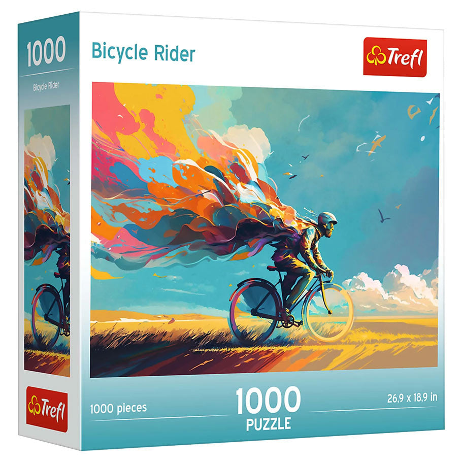 Puzzle: Bicycle Rider 1000 Piece (Trefl Red)