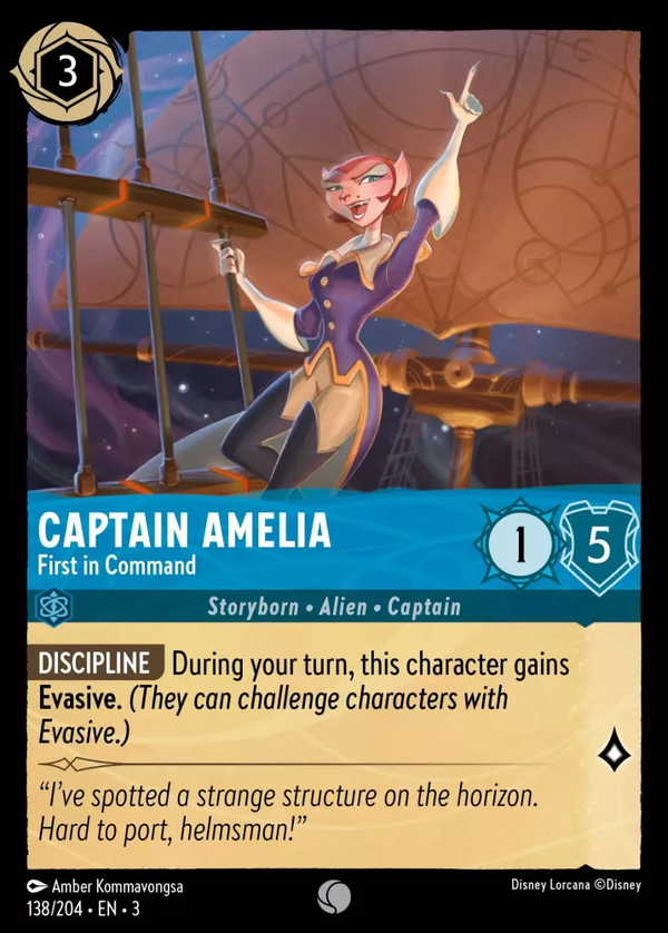 Captain Amelia - First in Command (Into the Inklands 138//204) Common - Near Mint