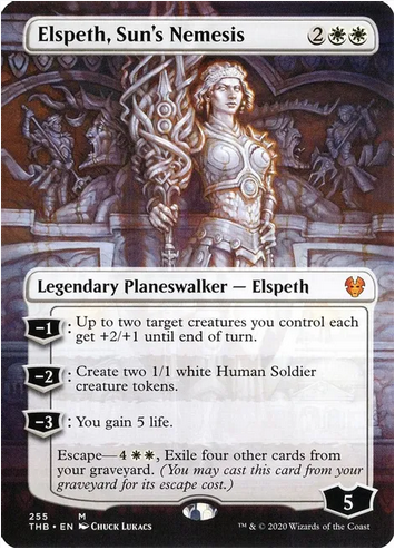 Elspeth, Sun's Nemesis [#255 Borderless Planeswalker] (THB-M-FOIL)