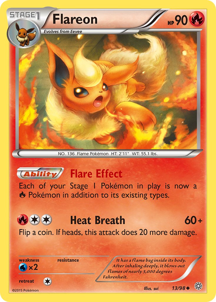 Flareon - 013/098 (AOR) Uncommon - Near Mint