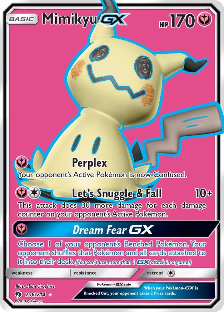 Mimikyu GX (Full Art) - 206/214 (SM8) Ultra Rare - Near Mint Holofoil