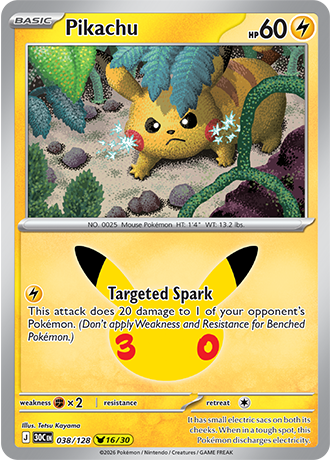 Pikachu - 038/128 (30C) Pikachu Rare