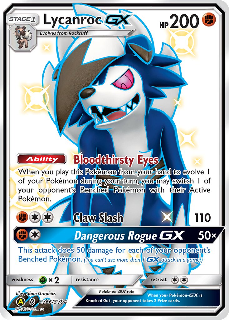 Lycanroc GX (SV66) - SV66/SV94 (HIF:SV) Shiny Holo Rare - Near Mint Holofoil