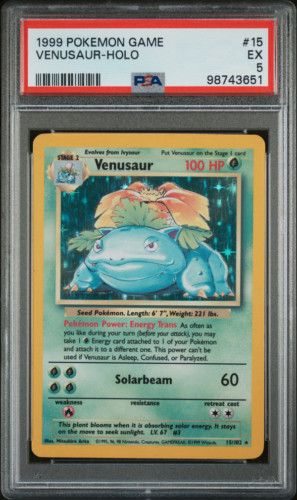 Venusaur - 015/102 (BSS) Holo Rare (Graded - PSA 5)